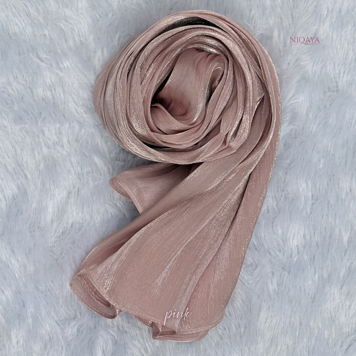 Moja Organza Shimmer Hijab - Pink